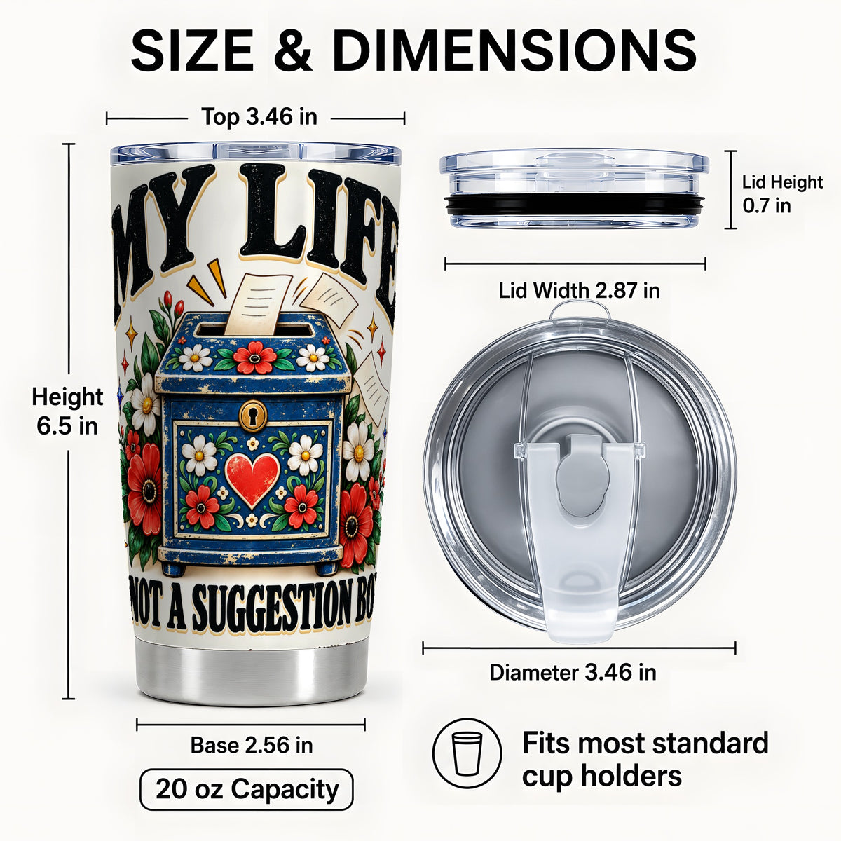 #pl[20oz|Steel] Floral Box Tumbler 20oz, Witty Tumbler, Stainless Steel Travel Cup