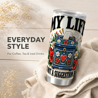 #pl[20oz|Steel] Floral Box Tumbler 20oz, Witty Tumbler, Stainless Steel Travel Cup