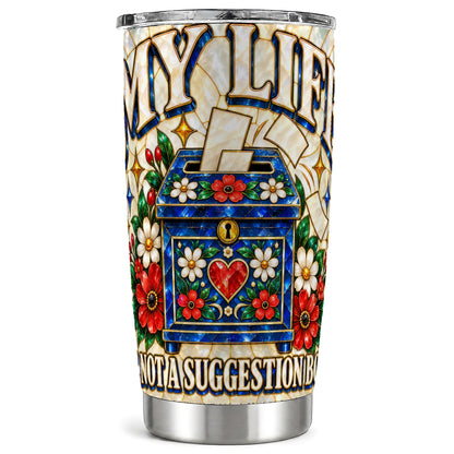 Floral Box Tumbler 20oz, Quote Tumbler, Stainless Steel Travel Cup