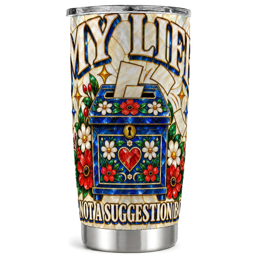 Floral Box Tumbler 20oz, Quote Tumbler, Stainless Steel Travel Cup