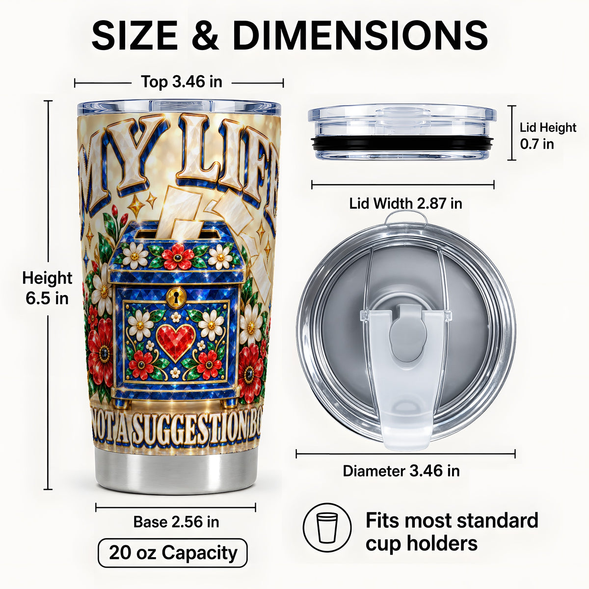 #pl[20oz|Steel] Jeweled Floral Box Tumbler 20oz, Quote Tumbler, Stainless Travel Cup