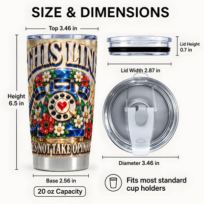 #pl[20oz|Steel] Gemstone Rotary Phone 20oz Tumbler, Floral Stainless Steel Travel Cup