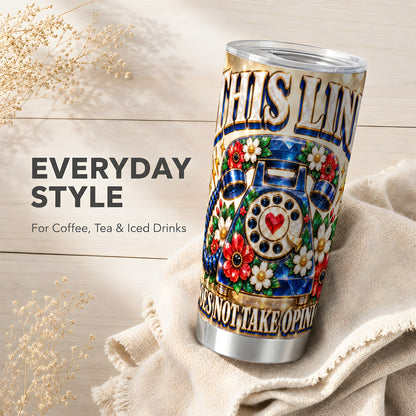 #pl[20oz|Steel] Gemstone Rotary Phone 20oz Tumbler, Floral Stainless Steel Travel Cup