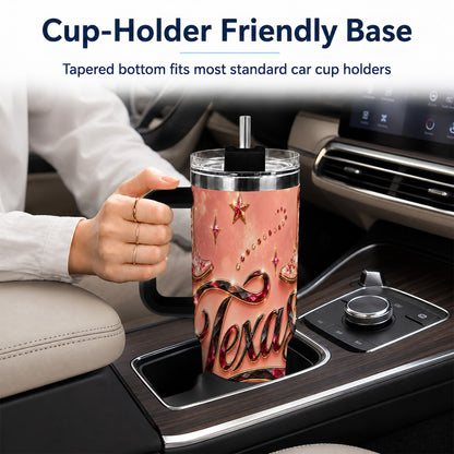 #pl[40oz|Black] Western Cowboy Boots 40oz Tumbler with Handle, Stainless Steel Travel Cup