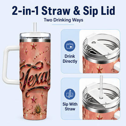 #pl[40oz|White] Western Cowboy Boots 40oz Tumbler with Handle, Stainless Steel Travel Cup