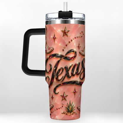 #pl[40oz|Black] Western Cowboy Boots 40oz Tumbler with Handle, Stainless Steel Travel Cup