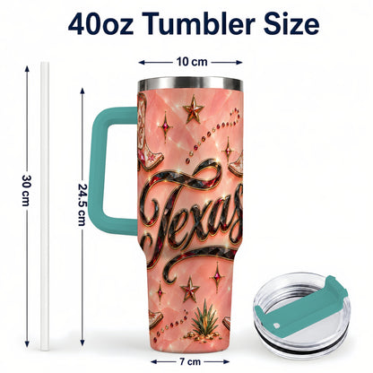 #pl[40oz|Green] Western Cowboy Boots 40oz Tumbler with Handle, Stainless Steel Travel Cup
