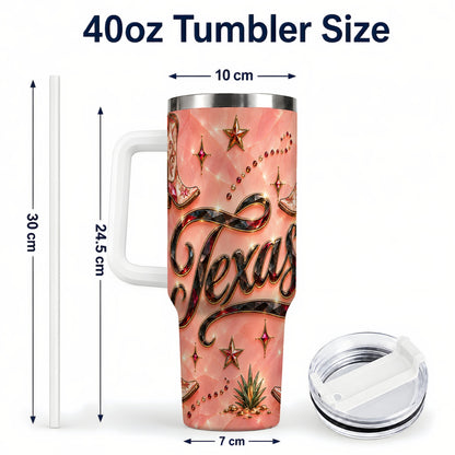 #pl[40oz|White] Western Cowboy Boots 40oz Tumbler with Handle, Stainless Steel Travel Cup