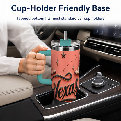 #pl[40oz|Green] Texas Boots 40oz Tumbler with Handle, Cowgirl Stainless Steel Travel Cup