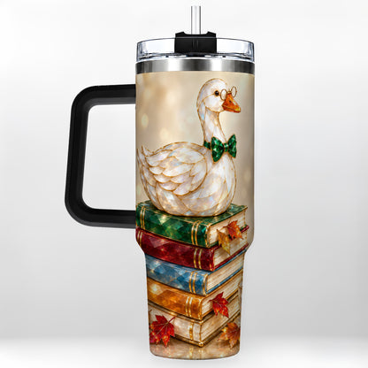 #pl[40oz|Black] Golden Book Bird 40oz Tumbler with Handle, Reader Stainless Steel Cup