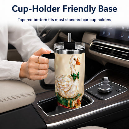 #pl[40oz|Black] Golden Book Bird 40oz Tumbler with Handle, Reader Stainless Steel Cup