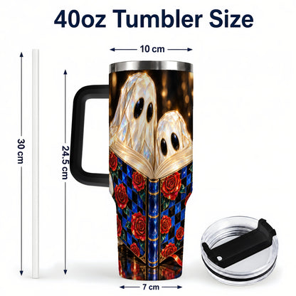 #pl[40oz|Black] Jewel Ghost 40oz Tumbler, Rose Book Stainless Steel Travel Cup