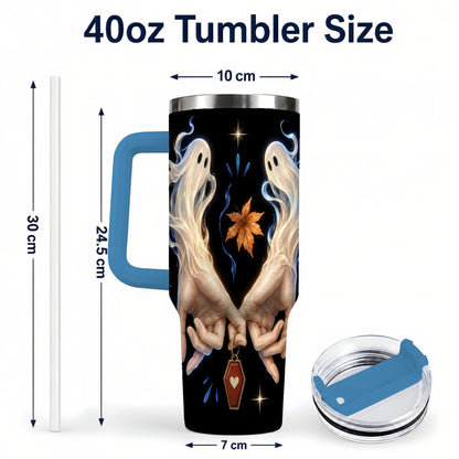 #pl[40oz|Blue] Ghost Hands 40oz Tumbler, Autumn Spirit Stainless Steel Travel Cup