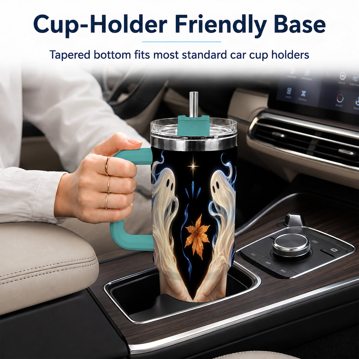 #pl[40oz|Green] Ghost Hands 40oz Tumbler, Autumn Spirit Stainless Steel Travel Cup
