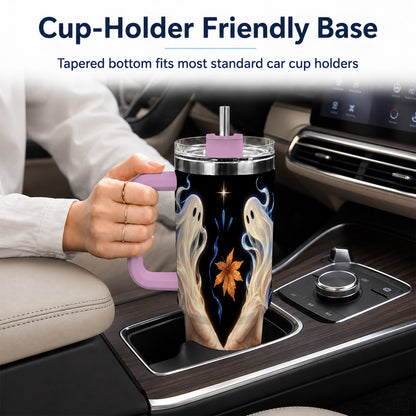 #pl[40oz|Pink] Ghost Hands 40oz Tumbler, Autumn Spirit Stainless Steel Travel Cup