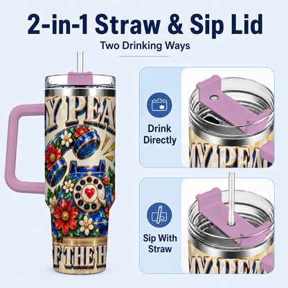 #pl[40oz|Pink] Jeweled Rotary Phone 40oz Tumbler, Floral Stainless Steel Travel Cup