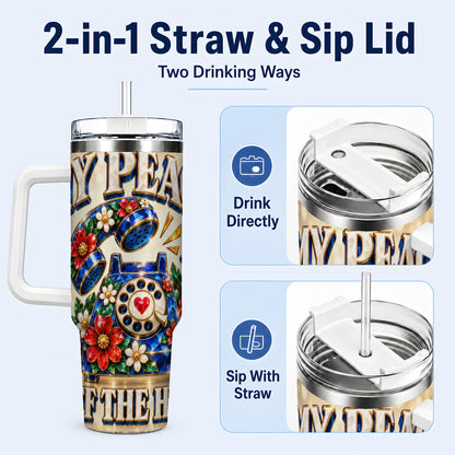 #pl[40oz|White] Jeweled Rotary Phone 40oz Tumbler, Floral Stainless Steel Travel Cup