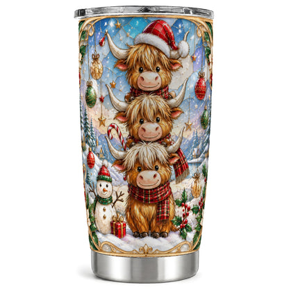 #pl[20oz|Steel] Highland Cow Tumbler 20oz, Holiday Tumbler, Stainless Steel Travel Cup
