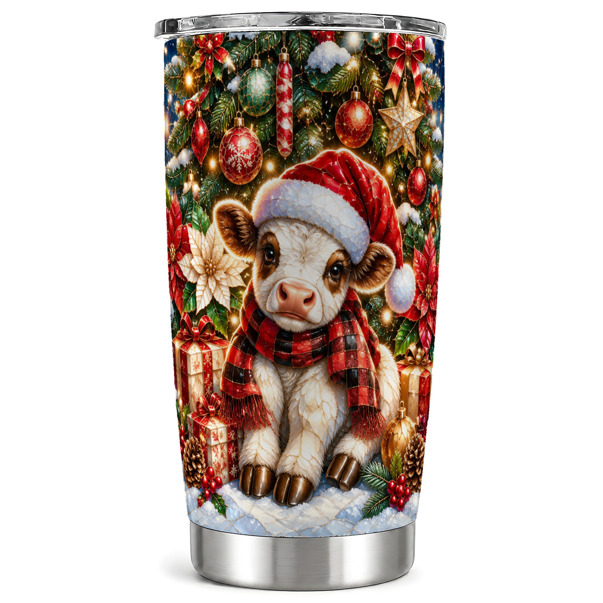 #pl[20oz|Steel] Christmas Calf Tumbler 20oz, Holiday Tumbler, Stainless Steel Travel Cup