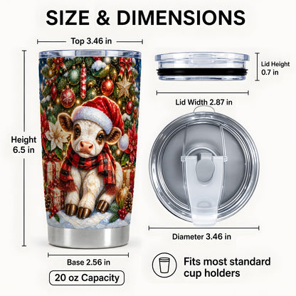 #pl[20oz|Steel] Christmas Calf Tumbler 20oz, Holiday Tumbler, Stainless Steel Travel Cup