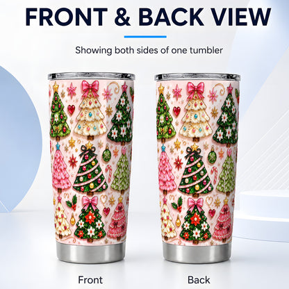 #pl[20oz|Steel] Christmas Tree Tumbler 20oz, Holiday Tumbler, Stainless Steel Travel Cup