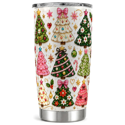 #pl[20oz|Steel] Festive Tree Tumbler 20oz, Christmas Tumbler, Stainless Steel Travel Cup