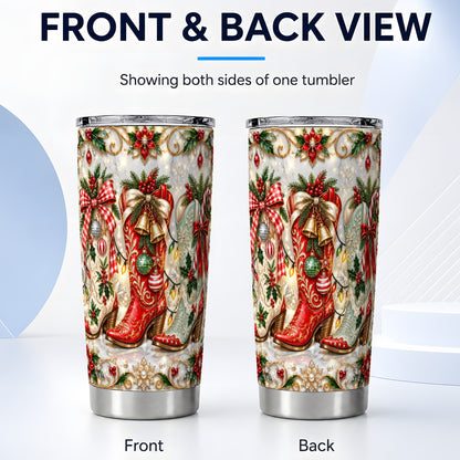 #pl[20oz|Steel] Cowboy Boots Tumbler 20oz, Christmas Tumbler, Stainless Steel Travel Cup