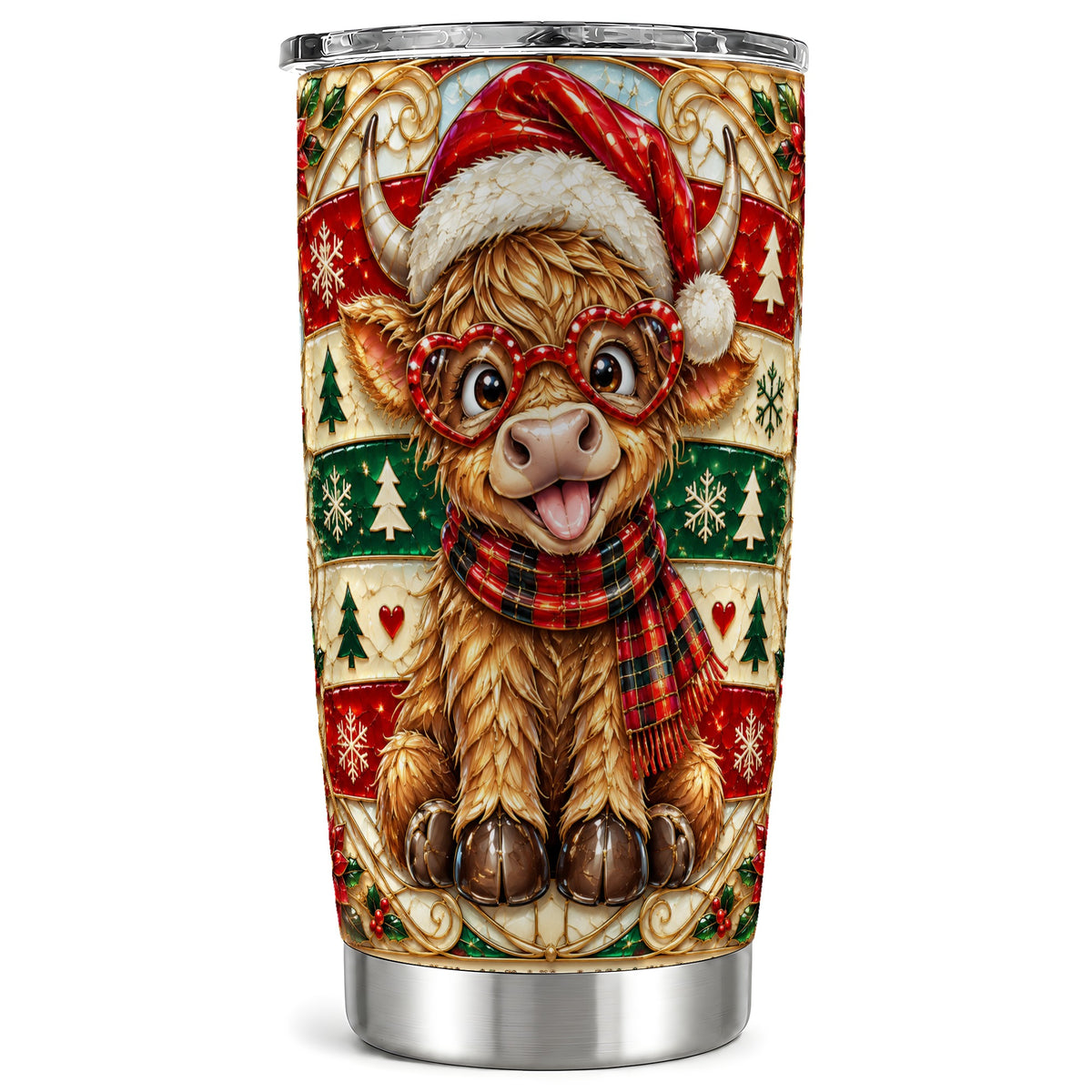 #pl[20oz|Steel] Highland Cow Tumbler 20oz, Christmas Tumbler, Stainless Steel Travel Cup