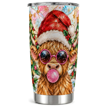 #pl[20oz|Steel] Highland Cow Tumbler 20oz, Christmas Tumbler, Stainless Steel Travel Cup