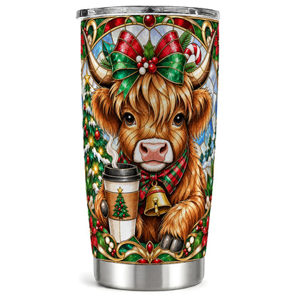 #pl[20oz|Steel] Highland Cow Tumbler 20oz, Festive Tumbler, Stainless Steel Travel Cup