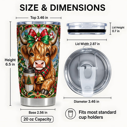 #pl[20oz|Steel] Highland Cow Tumbler 20oz, Festive Tumbler, Stainless Steel Travel Cup