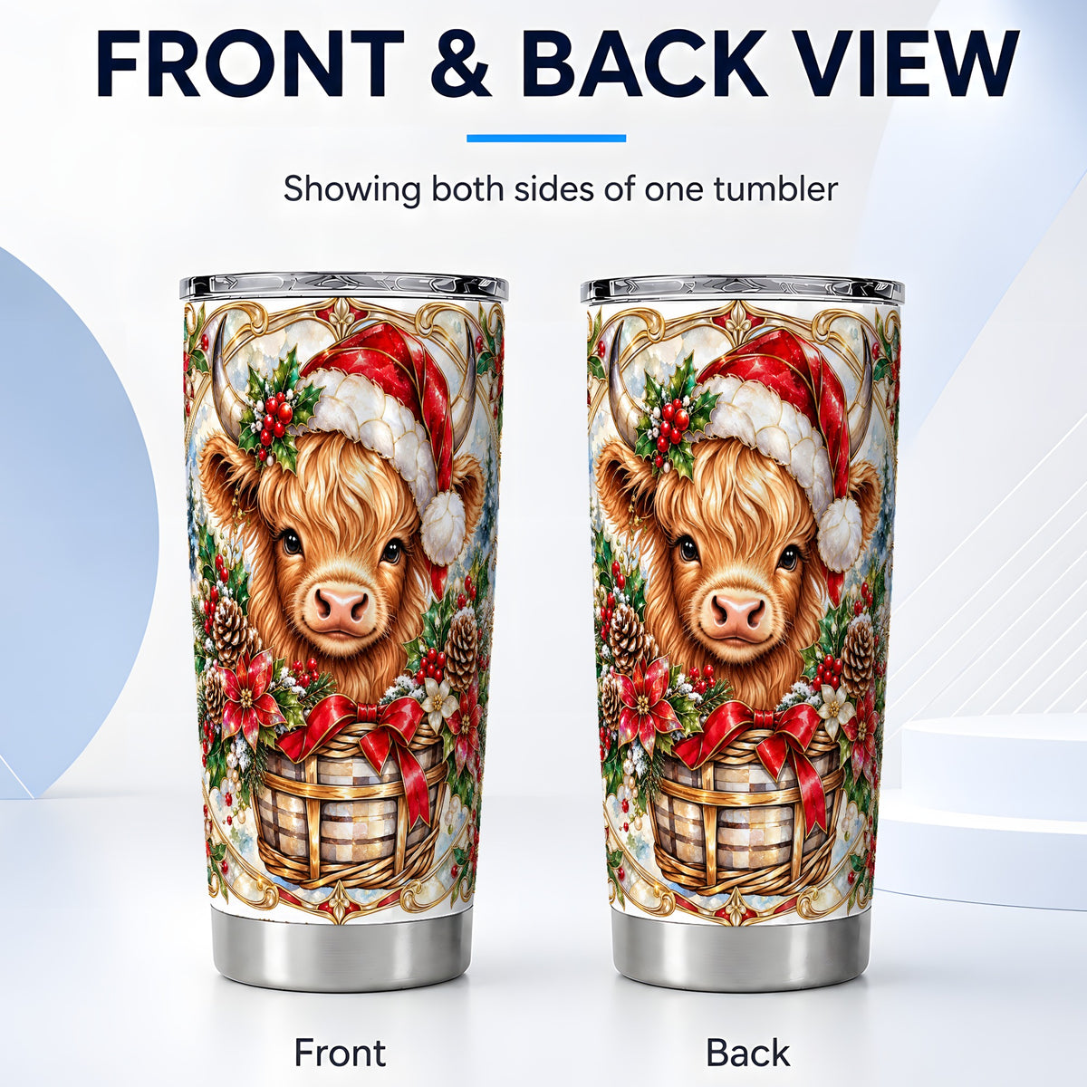 #pl[20oz|Steel] Highland Cow Tumbler 20oz, Ornate Tumbler, Stainless Steel Travel Cup