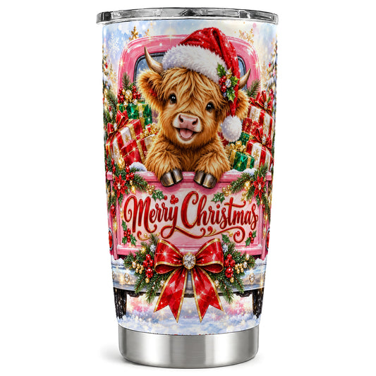 #pl[20oz|Steel] Sparkling Cow Tumbler 20oz, Holiday Tumbler, Stainless Steel Travel Cup