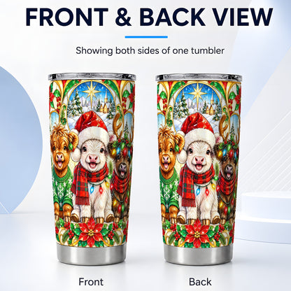 #pl[20oz|Steel] Cow Trio Tumbler 20oz, Christmas Tumbler, Stainless Steel Travel Cup