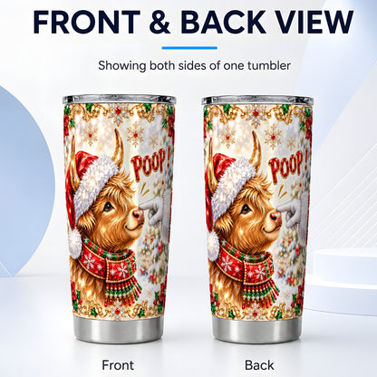 #pl[20oz|Steel] Playful Cow Tumbler 20oz, Holiday Tumbler, Stainless Steel Travel Cup