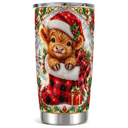 #pl[20oz|Steel] Highland Cow 20oz Tumbler, Christmas Tumbler, Stainless Steel Travel Cup