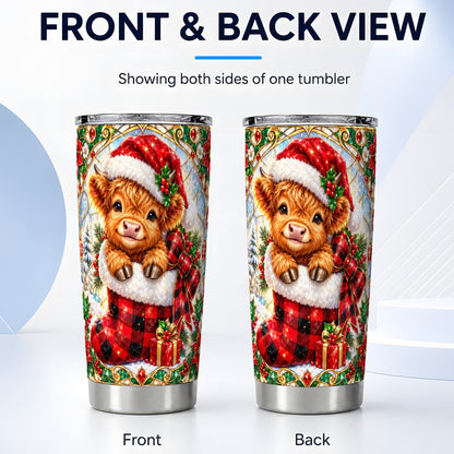 #pl[20oz|Steel] Highland Cow 20oz Tumbler, Christmas Tumbler, Stainless Steel Travel Cup