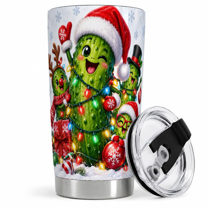 #pl[20oz|Steel] Christmas Pickle Tumbler, 20oz Tumbler with Holiday Character Artwork