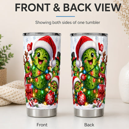 #pl[20oz|Steel] Christmas Pickle Tumbler, 20oz Tumbler with Holiday Character Artwork