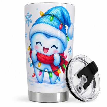 #pl[20oz|Steel] Christmas Tooth 20oz Tumbler, Winter Lights Insulated Drinkware