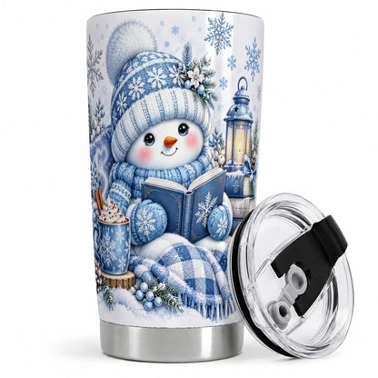#pl[20oz|Steel] Cozy Winter Snowman 20oz Tumbler, Reading Holiday Drinkware