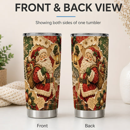 #pl[20oz|Steel] Vintage Christmas Santa 20oz Tumbler, Holiday Collage Drinkware