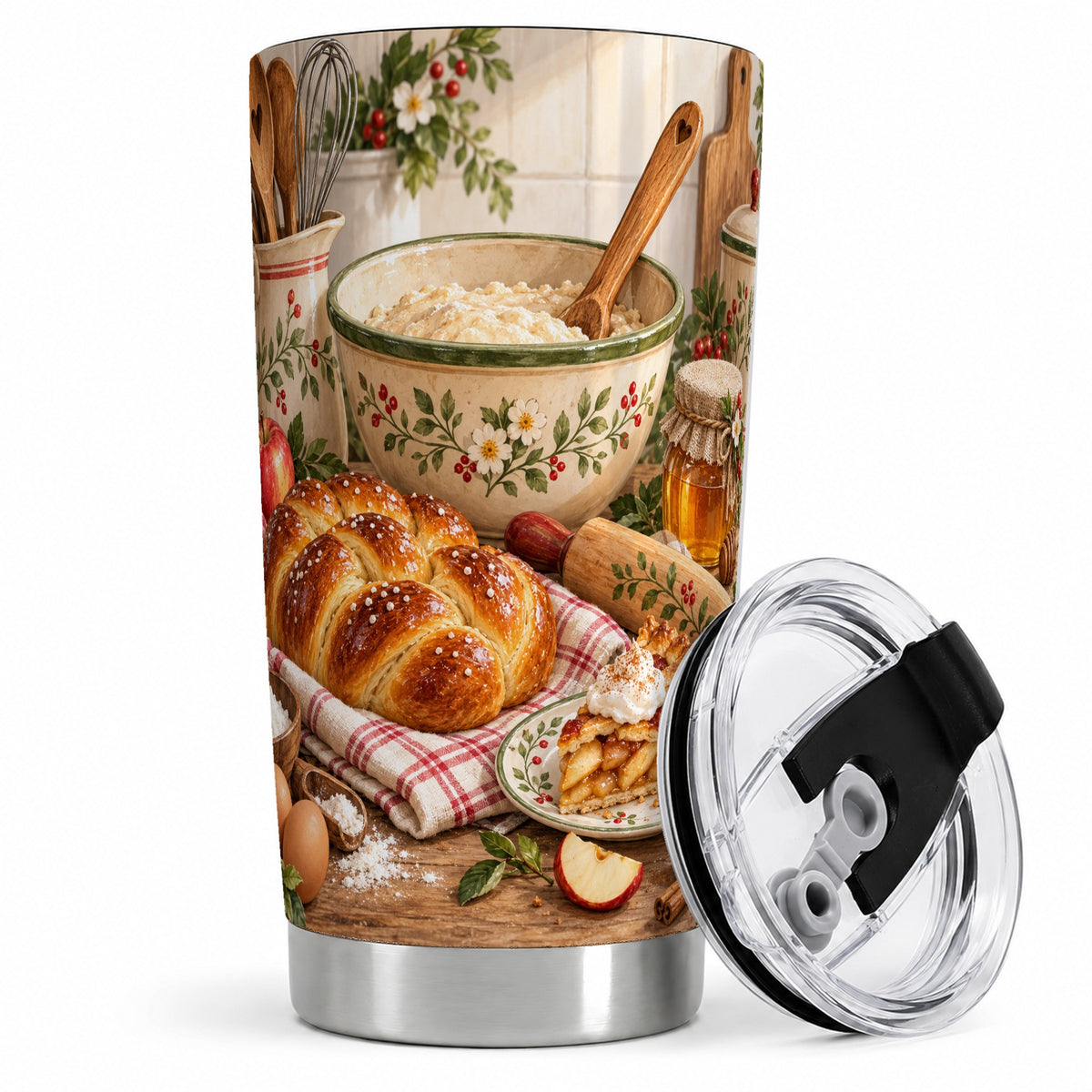 #pl[20oz|Steel] Farmhouse Baking 20oz Tumbler, Stainless Steel Apple Pie Drinkware
