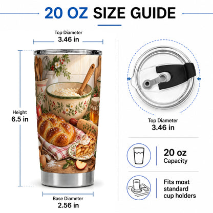 #pl[20oz|Steel] Farmhouse Baking 20oz Tumbler, Stainless Steel Apple Pie Drinkware