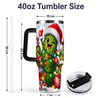 #pl[40oz|Black] Christmas Pickle Tumbler, 40oz Tumbler with Holiday Character Artwork