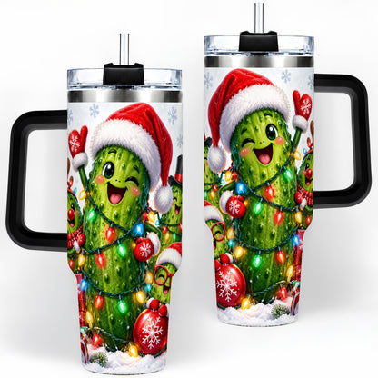 #pl[40oz|Black] Christmas Pickle Tumbler, 40oz Tumbler with Holiday Character Artwork