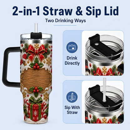 #pl[40oz|Black] Christmas Cookie Art 40oz Tumbler, Snowman Holiday Drinkware