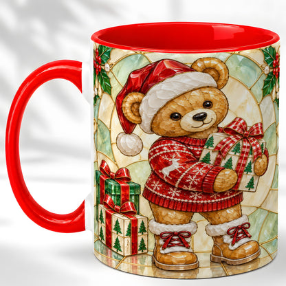 Christmas Teddy Bear Coffee Mug, Winter Bear Mug, Ceramic Cup
