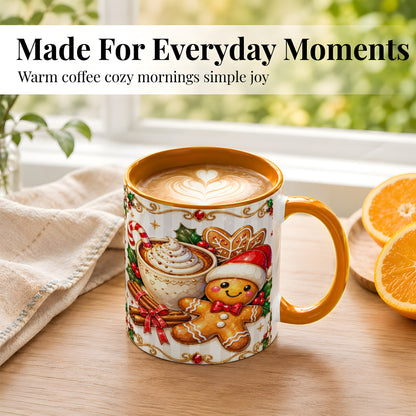 #pl[11oz|Orange] Gingerbread Cocoa Coffee Mug, Christmas Cookie Mug, Ceramic Cup