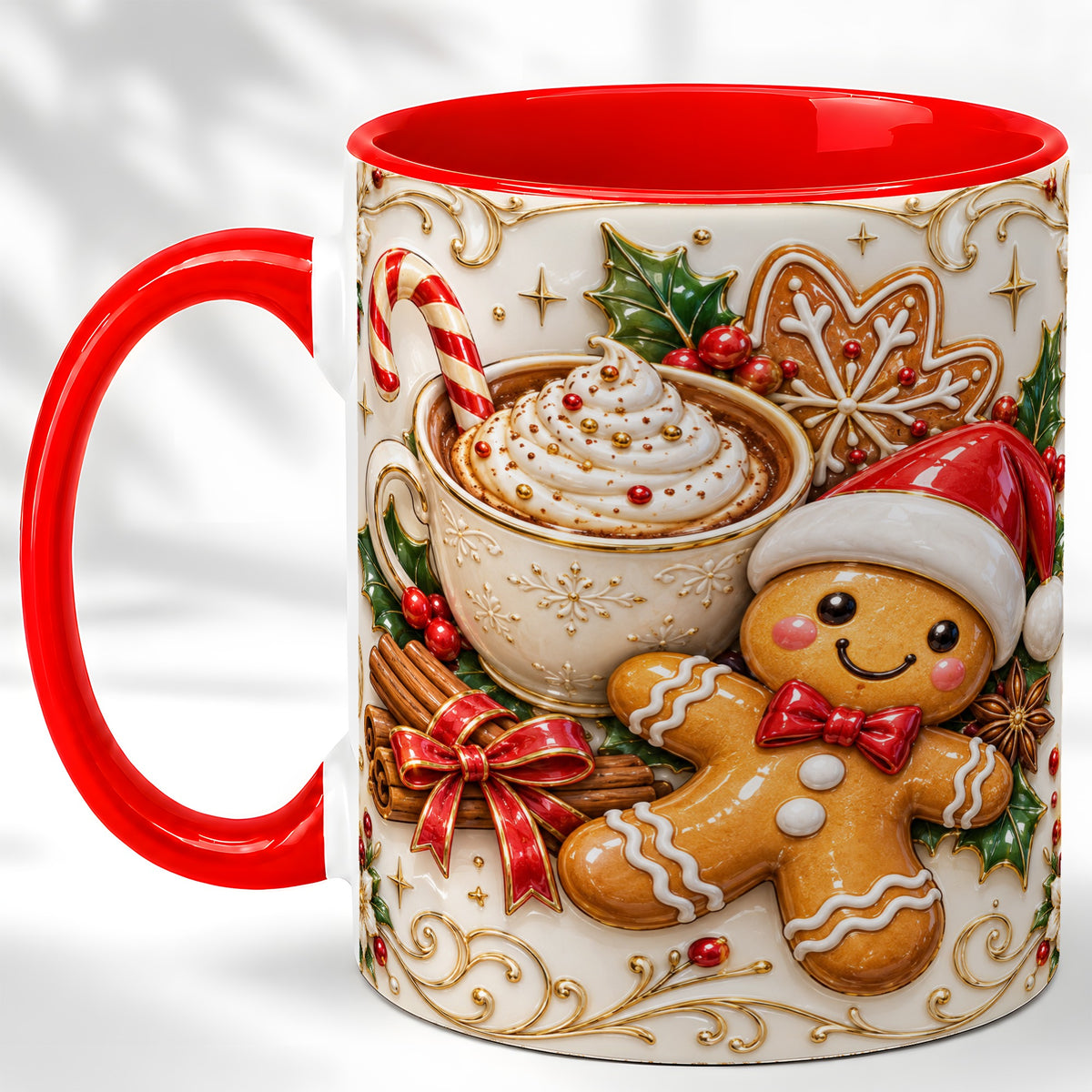 Gingerbread Cocoa Coffee Mug, Christmas Mug, Ceramic Cup